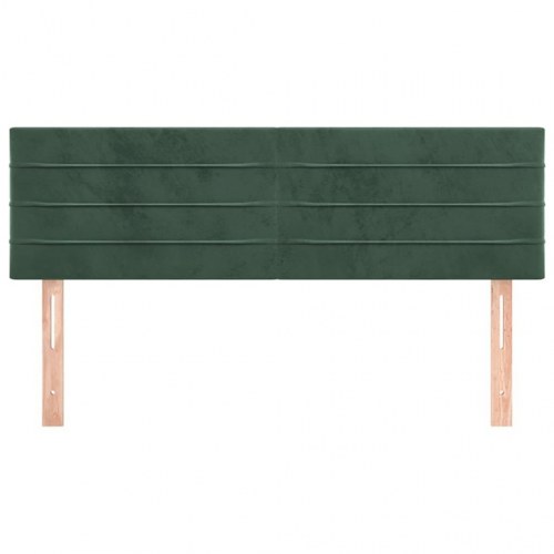 Sengegavl i fløjl 144 x 5 x 78/88 cm - mørkegrøn