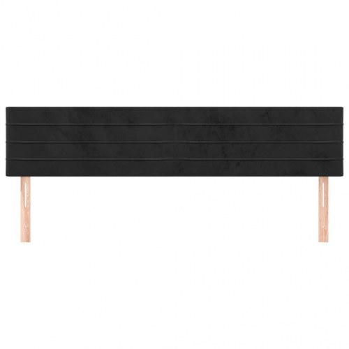 Sengegavl i fløjl 160 x 5 x 78/88 cm - sort