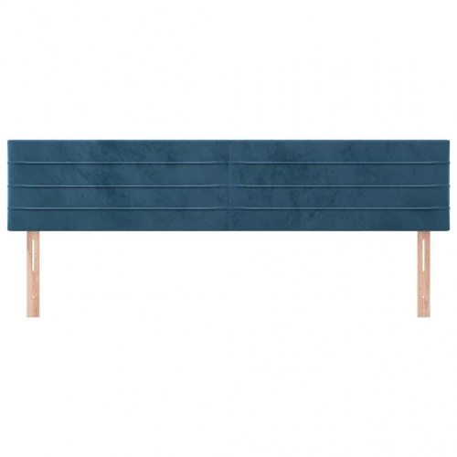 Sengegavl i fløjl 200 x 5 x 78/88 cm - mørkeblå