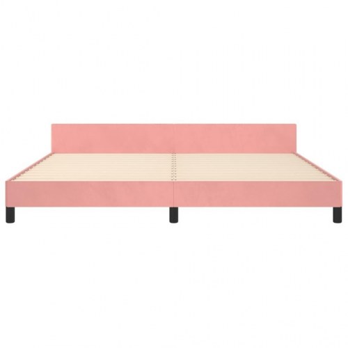 Sengeramme med sengegavl 200×200 cm - fløjl, pink