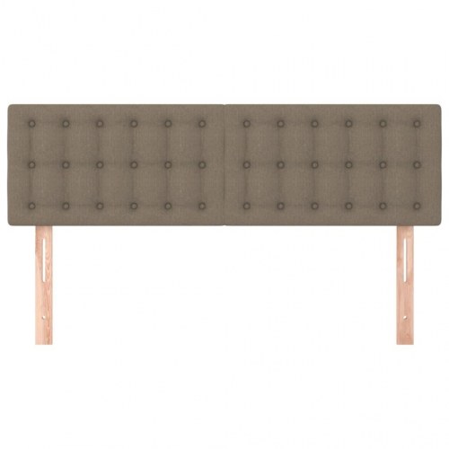 Sengegavl i stof - 144×5×78/88 cm, gråbrun, højdejusterbar