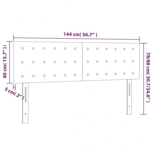 Sengegavl i stof - 144×5×78/88 cm, gråbrun, højdejusterbar