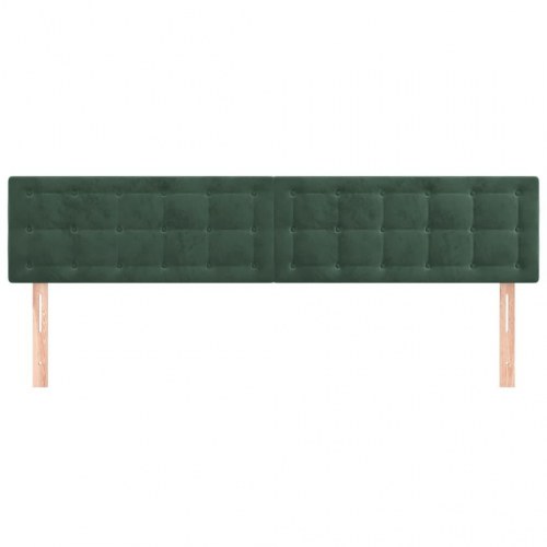 Sengegavl 160 x 5 x 78/88 cm i fløjl - mørkegrøn