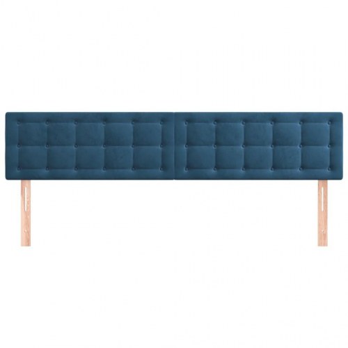 Sengegavl 180 x 5 x 78/88 cm fløjl mørkeblå