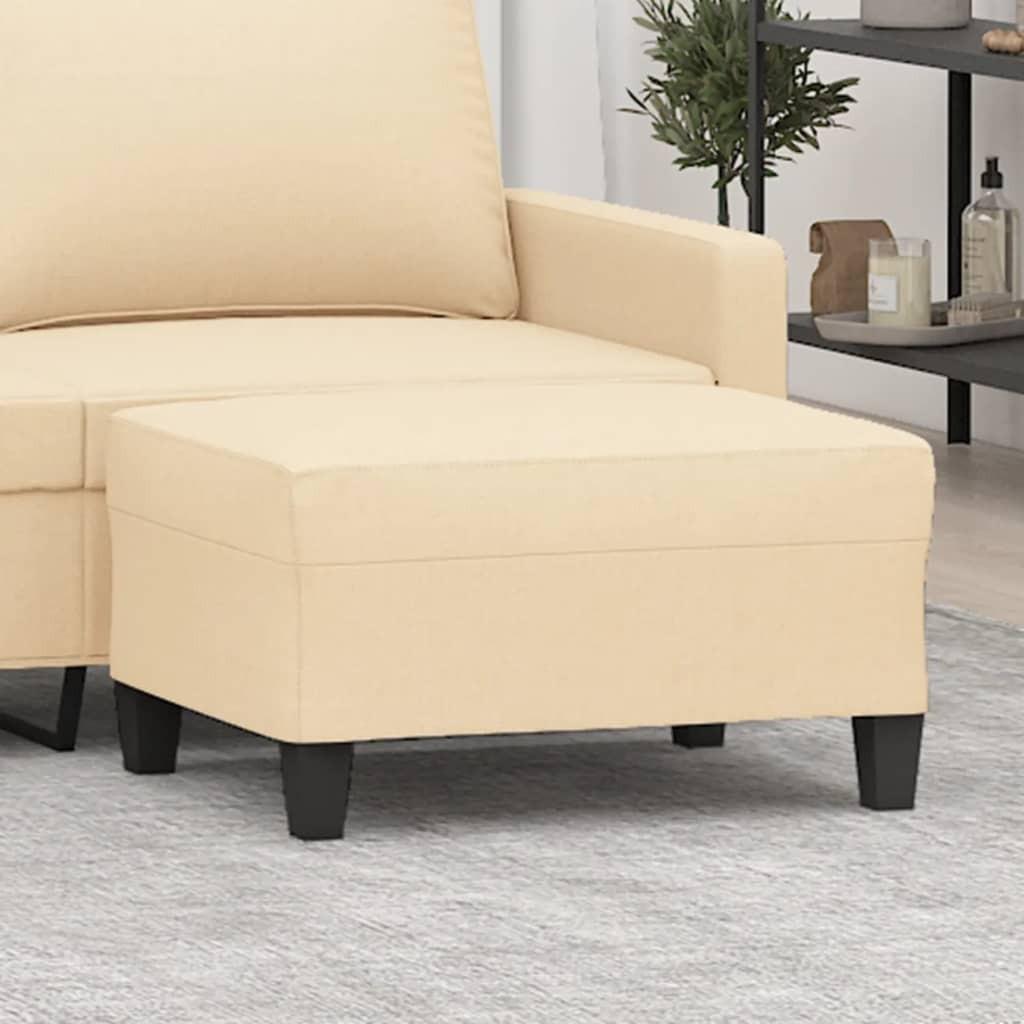 Fodskammel 70x55x41 cm stof cremefarvet billede