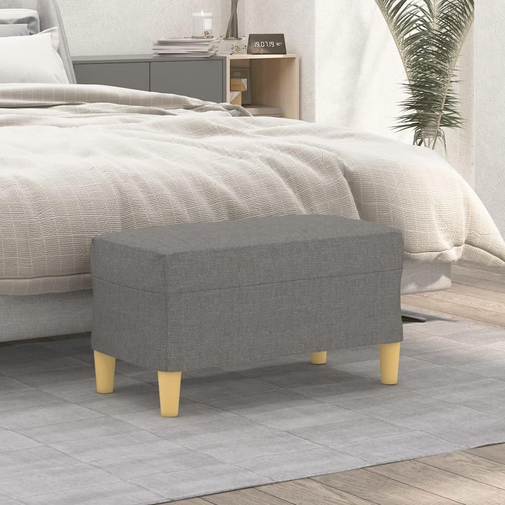 Bænk 70x35x41 cm stof mørkegrå