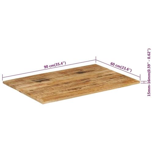 Bordplade 15-16 mm 90x60 cm massivt træ mango