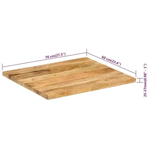 Bordplade 25-27 mm 70x60 cm massivt mangotræ