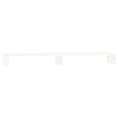 Skærmholder 100x27x10 cm massivt fyrretræ hvid