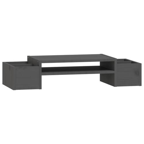 Skærmholder 70x27,5x15 cm massivt fyrretræ grå