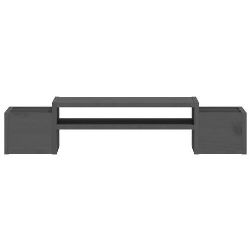 Skærmholder 70x27,5x15 cm massivt fyrretræ grå