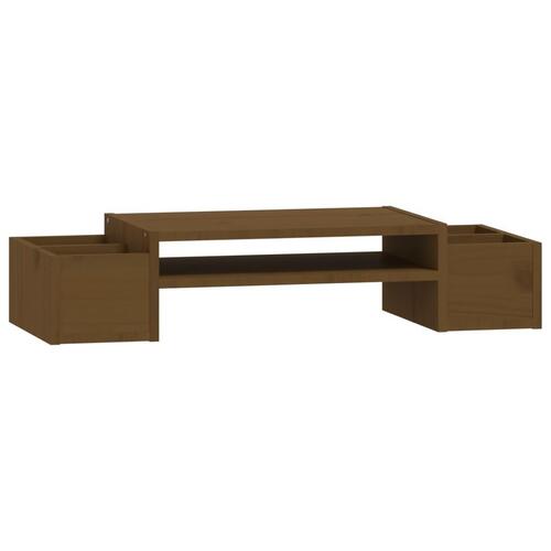Skærmholder 70x27,5x15 cm massivt fyrretræ gyldenbrun