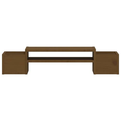 Skærmholder 70x27,5x15 cm massivt fyrretræ gyldenbrun