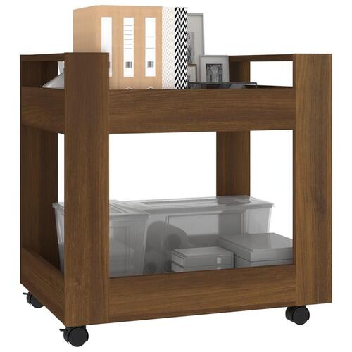 Kontorvogn 60x45x60 cm konstrueret træ brun egetræsfarve