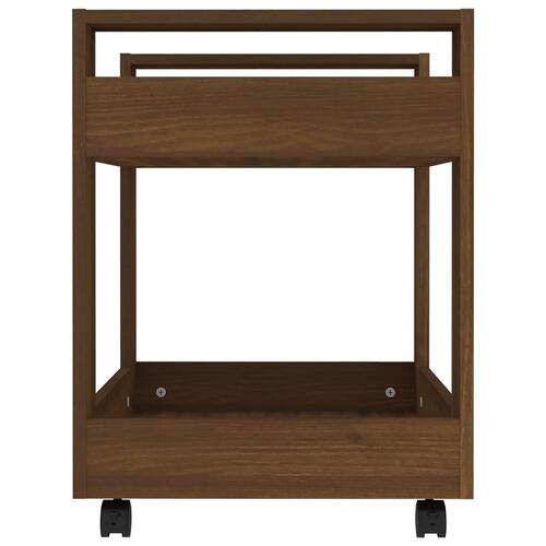 Kontorvogn 60x45x60 cm konstrueret træ brun egetræsfarve