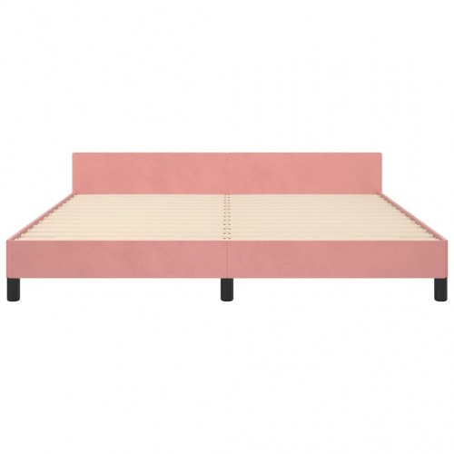 Sengeramme med sengegavl 180x200 cm - fløjl, pink