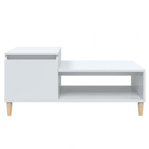 Sofabord 100 × 50 × 45 cm - hvid højglans, konstrueret træ