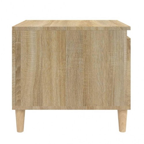 Sofabord med opbevaring 100×50×45 cm - konstrueret træ i sonoma-eg