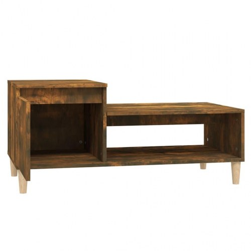 Sofabord i konstrueret træ 100×50×45 cm - røget egetræsfarve