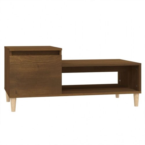 Sofabord 100 × 50 × 45 cm i konstrueret træ - brun egetræsfarve