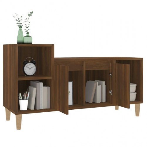 Tv-bord 100x35x55 cm konstrueret træ brun egetræsfarve