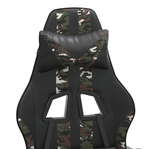Gamingstol med fodstøtte kunstlæder sort og camouflage