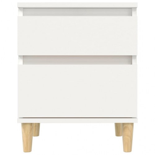 Sengeborde 2 stk. - 40×35×50 cm, hvid med træben