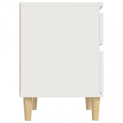 Sengeborde 2 stk. - 40×35×50 cm, hvid med træben