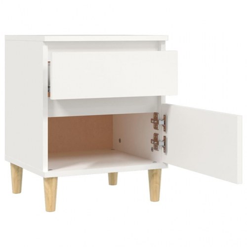 Sengeborde 2 stk. - 40×35×50 cm, hvid med træben