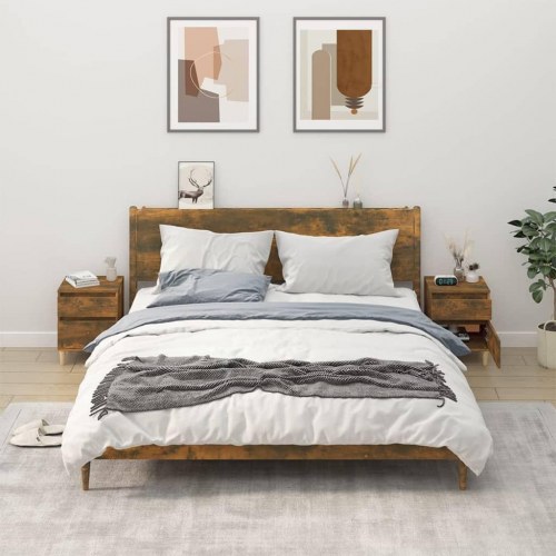 Sengeborde 2 stk. 40x35x50 cm røget egetræsfarve