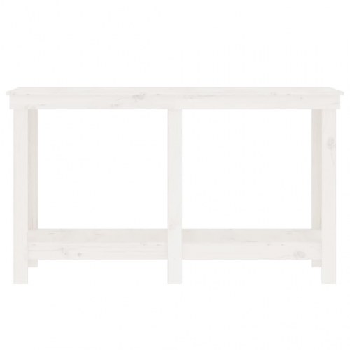 Arbejdsbord i massivt fyrretræ - hvid, 140 × 50 × 80 cm