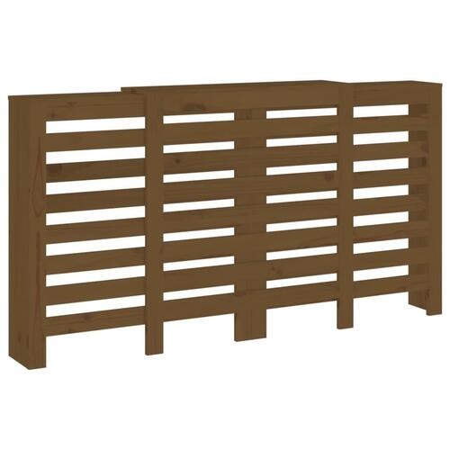 Radiatorskjuler 210x21x85 cm massivt fyrretræ gyldenbrun