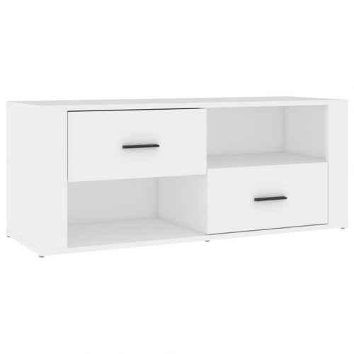 Tv-bord i konstrueret træ - hvid, 100 × 35 × 40 cm
