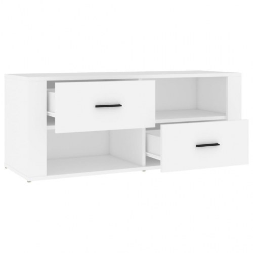 Tv-bord i konstrueret træ - hvid, 100 × 35 × 40 cm