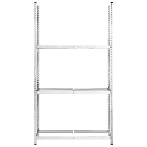 Dækreoler 4 stk. med 3 hylder 110x40x200 cm stål sølvfarvet