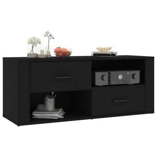 Tv-bord 100x35x40 cm konstrueret træ sort
