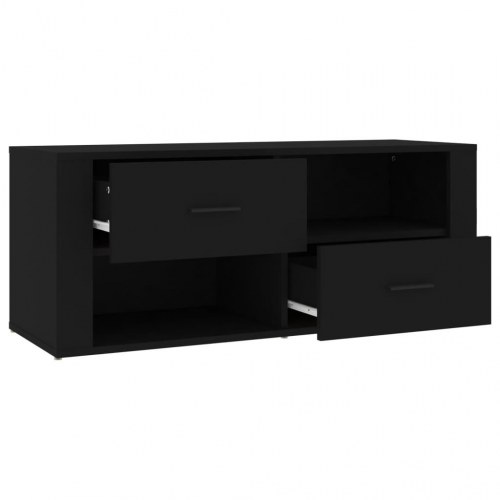 Tv-bord 100x35x40 cm konstrueret træ sort
