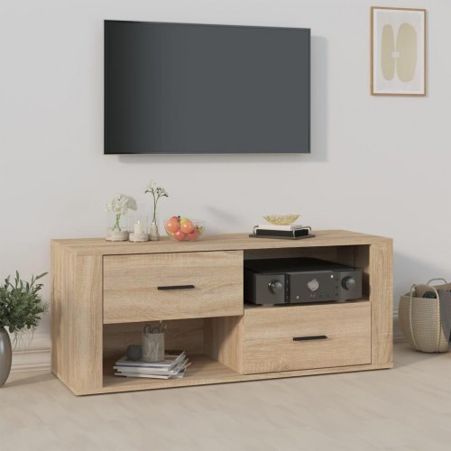 Tv-bord i konstrueret træ - 100×35×40 cm, sonoma-eg