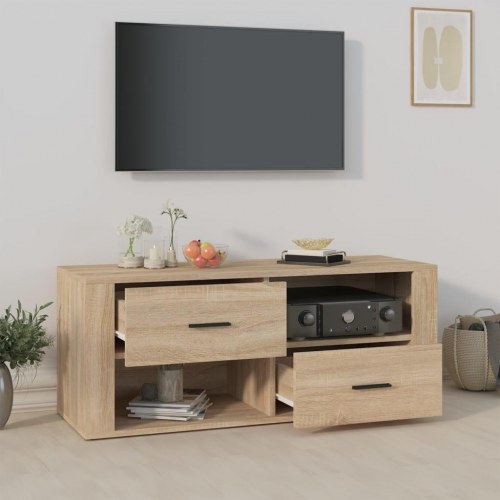 Tv-bord i konstrueret træ - 100×35×40 cm, sonoma-eg