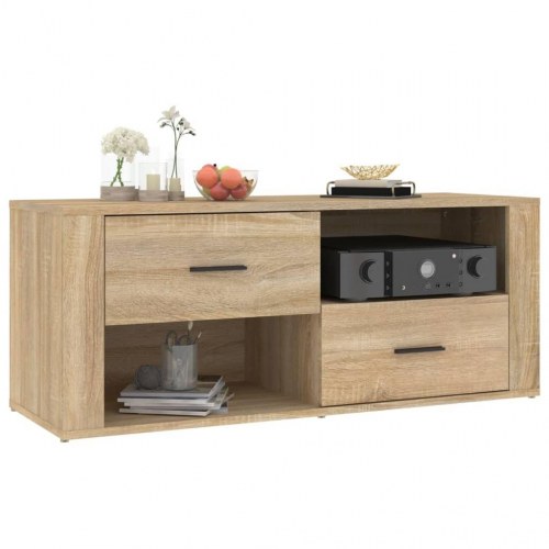 Tv-bord i konstrueret træ - 100×35×40 cm, sonoma-eg