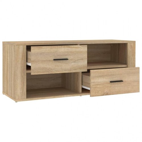 Tv-bord i konstrueret træ - 100×35×40 cm, sonoma-eg