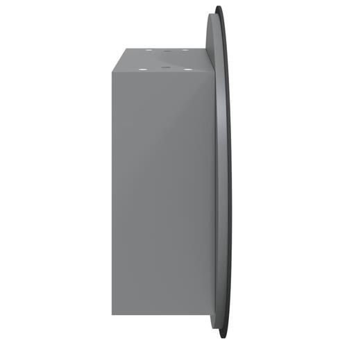Badeværelsesskab med rundt spejl og LED-lys 47x47x17,5 cm grå