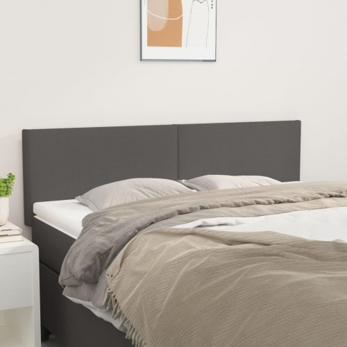 Sengegavl 144 x 5 x 78/88 cm kunstlæder grå