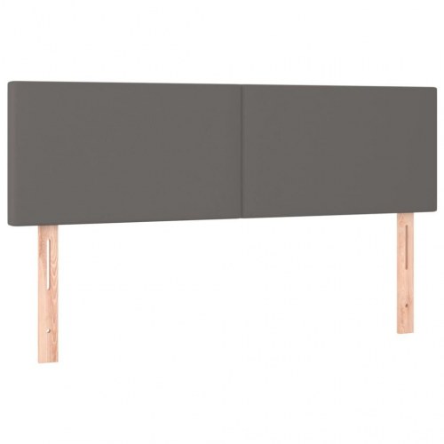 Sengegavl 144 x 5 x 78/88 cm kunstlæder grå