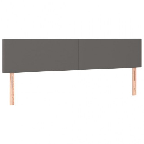 Sengegavl 180 x 5 x 78/88 cm i grå kunstlæder