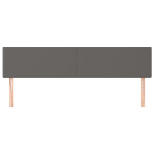Sengegavl 180 x 5 x 78/88 cm i grå kunstlæder