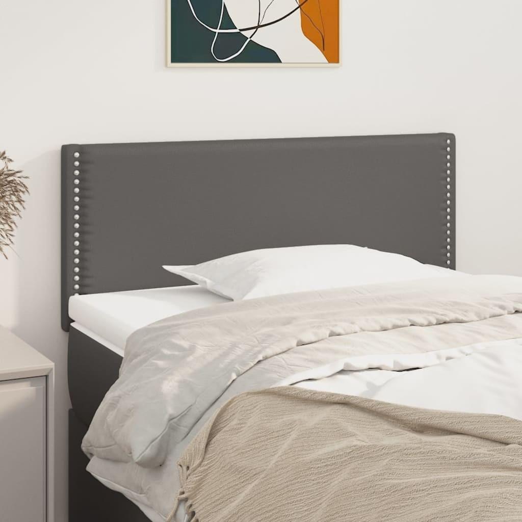 Sengegavl 90x5x78/88 Cm Kunstlæder Grå