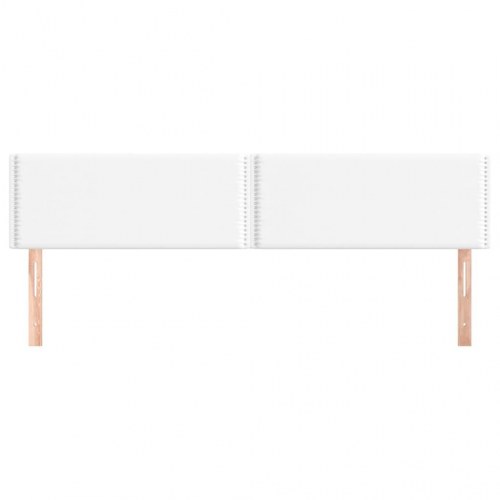 Sengegavle 2 stk. 90x5x78/88 cm kunstlæder hvid