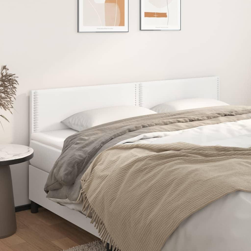 Sengegavle 80X5X78/88 Cm Kunstlæder Hvid - Lav / 200 cm