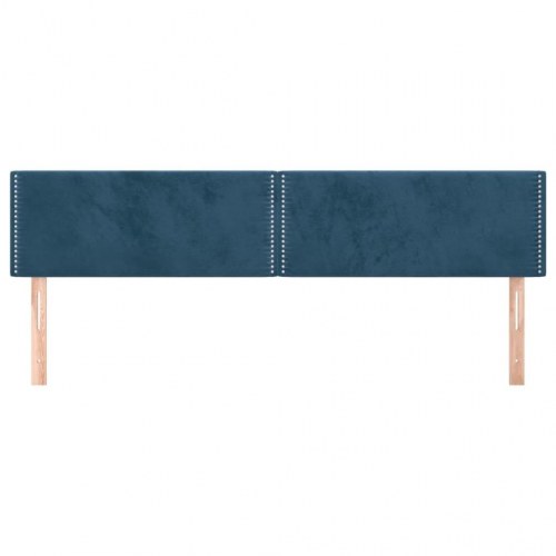 Sengegavl i fløjl 200 x 5 x 78/88 cm - mørkeblå